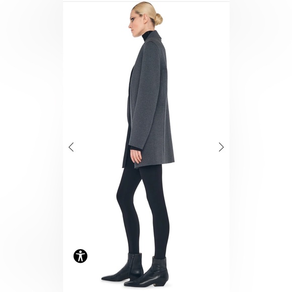 Oversized double breasted jacket size small norma Kamali terry blazer gray - Picture 10 of 11